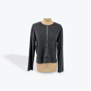 GAP‎ Womens Charcoal Gray Button Front Cardigan Sweater Size S